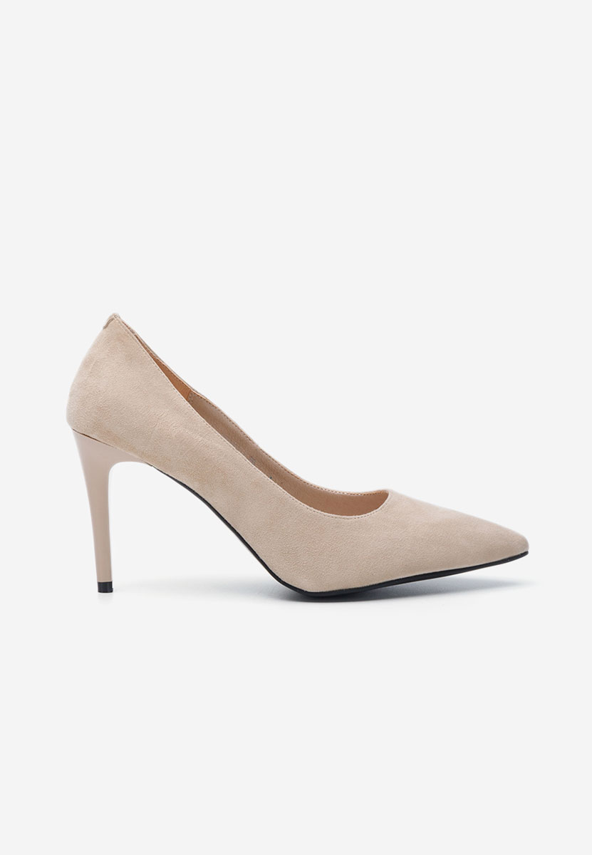 Chaussures stiletto en cuir beige Paesia