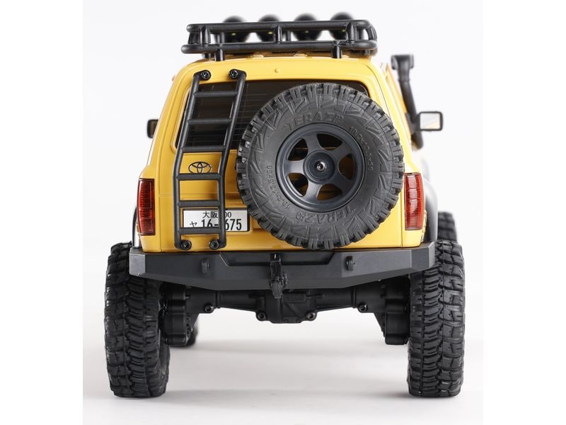 FMS Scale Crawler FCX18 Toyota LC80 Gelb, RTR, 1:18 Mini Rock Crawler mit detaillierter Toyota Landcruiser Karosserie und 2-Gang Getriebe