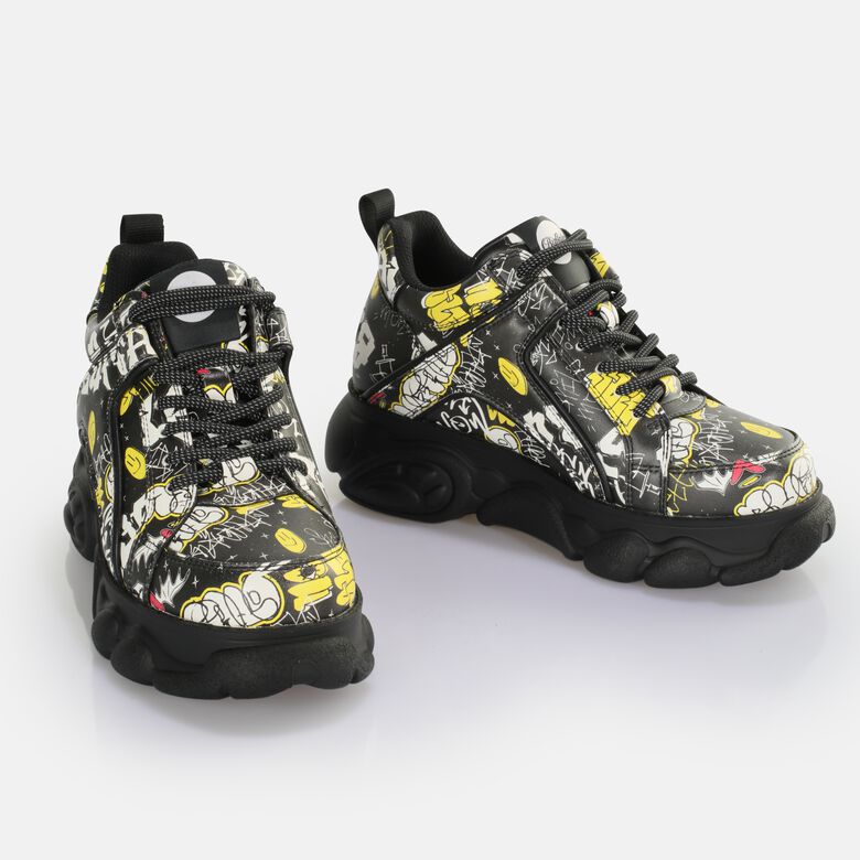 CLD Corin Baskets basses vegan, graffiti noir