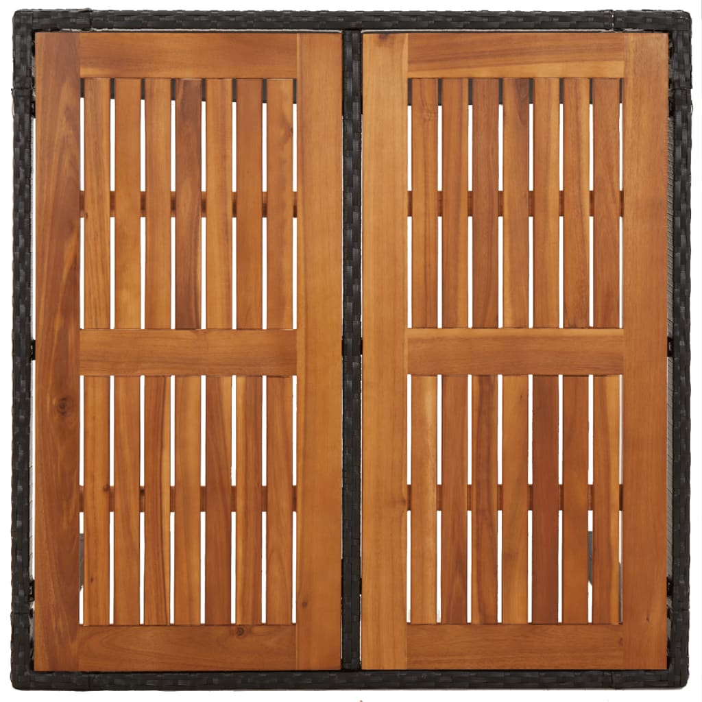 Mobilier à dîner de jardin et coussins 5 pièces noir résine tressée