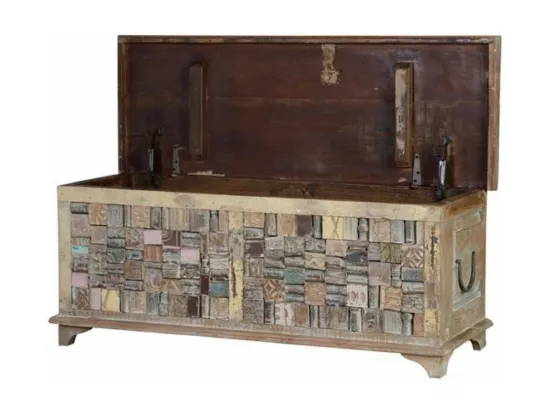 Coffre Bois Marron - Décoration d'Autrefois