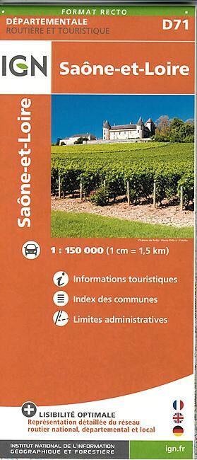 IGN - D71 SAONE ET LOIRE ECHELLE 1 150 000