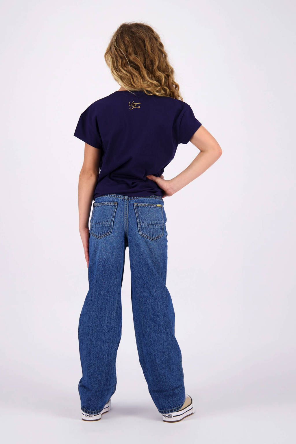 Vingino wide leg regular waist jeans medium blue denim
