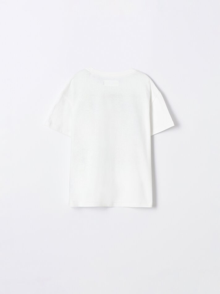 Camiseta com estampa da Pequena Sereia ©DS - Off-White