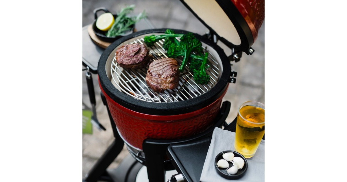 Kamado JoeJoe Jr®-kar met zijtafels barbecuewagen  (Zwart)