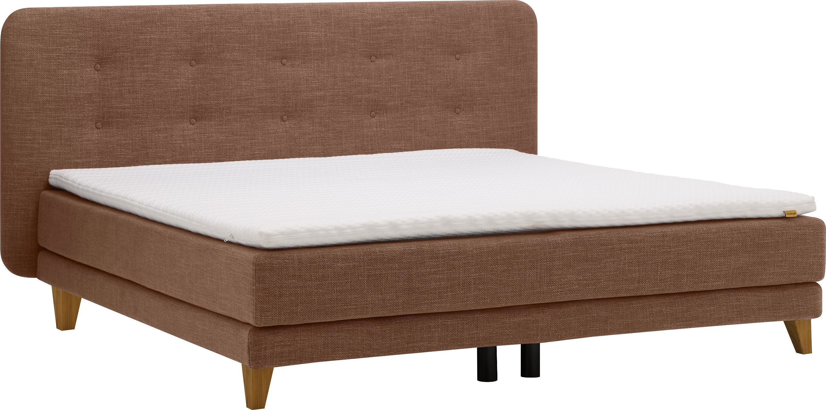 bico GOODNIGHT Boxspringbett - Cognac / B: 180.0 cm x T: 200.0 cm