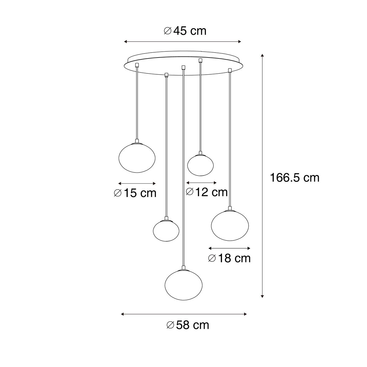 Moderne hanglamp zwart met smoke glas - Jia