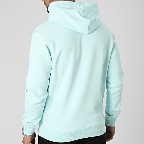 Sweat Capuche Logo Vert Menthe Noir