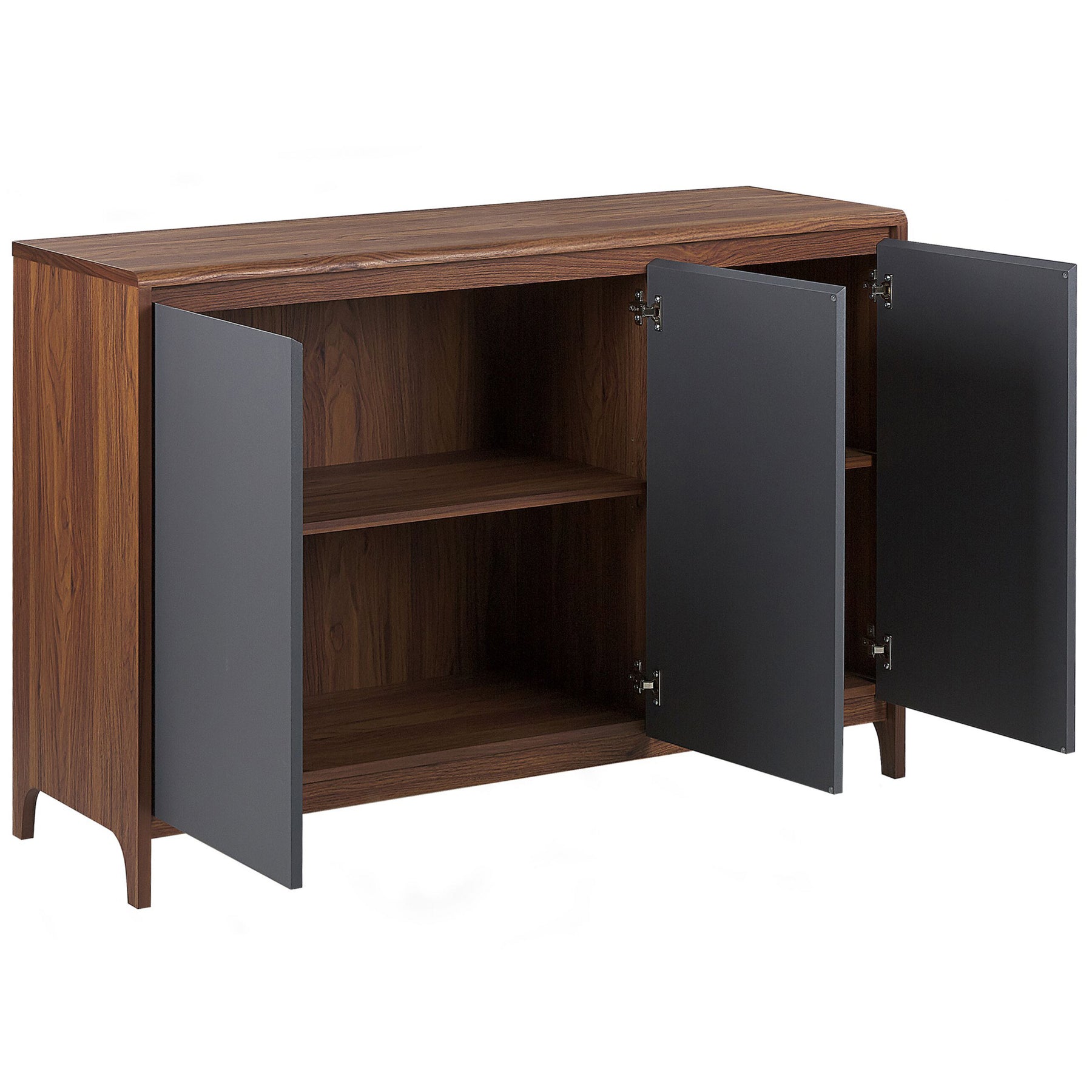 Beliani - MEDFORT - Dressoir - Donkerbruin|Grijs - Vezelplaat