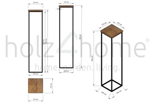 holz4home Blumenständer 21 x 90 cm Eiche natur geölt