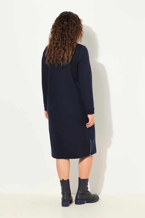 Sweatkleid, Rundhals, Zierband, Langarm, Taschen