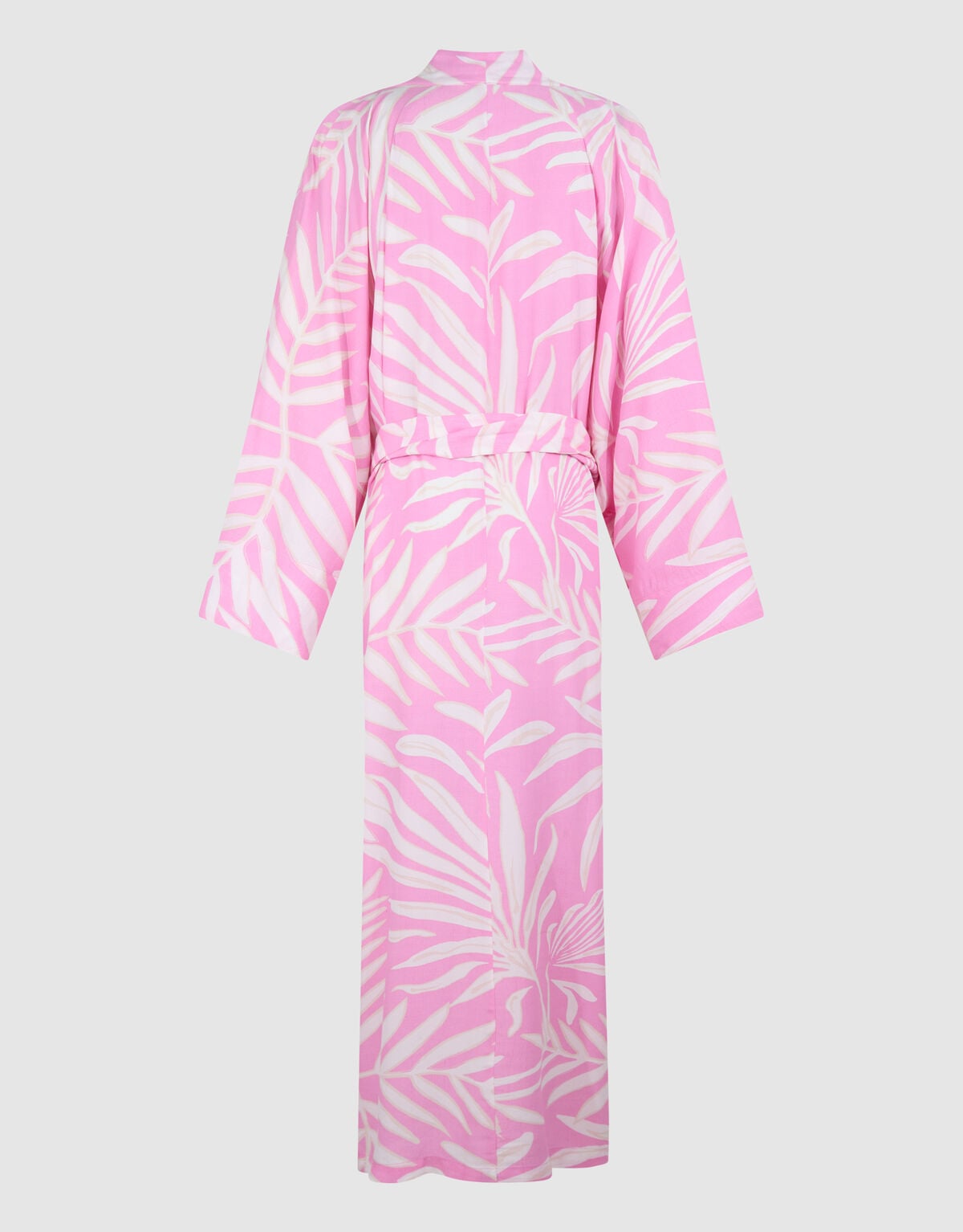 Printed Kimono Maxi Jurk Lichtroze