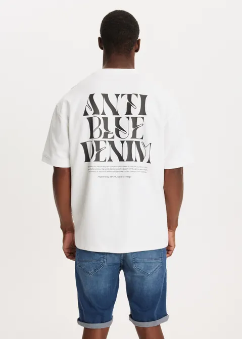 T-shirt met print merk wit (WIT)