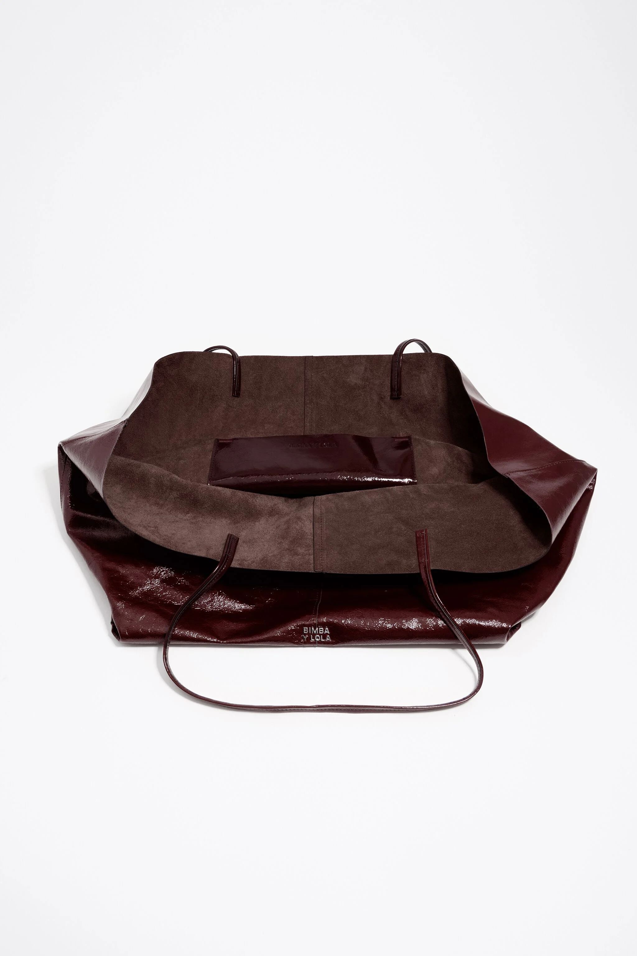 Bolsa maxi shopper em couro castanho