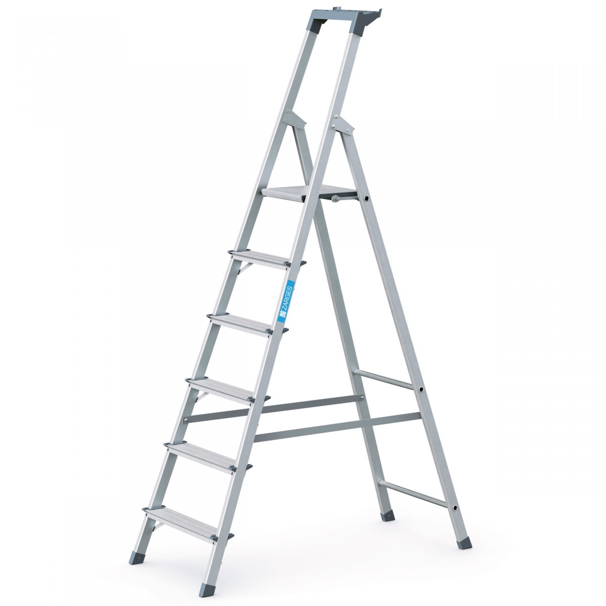 Zarges geklonken trapladder, geanodiseerd Scana S, 6 treden