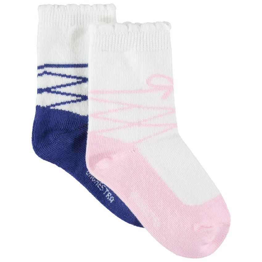 Lot de 2 paires de chaussettes avec motif ballerine en jacquard - Ecru