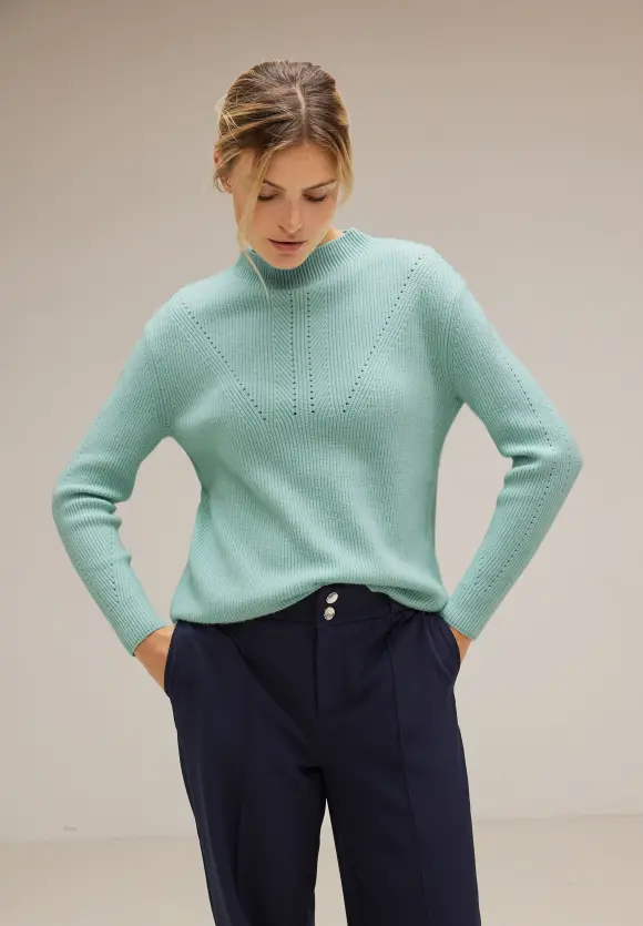 Pullover im Strickmix - iced mint melange