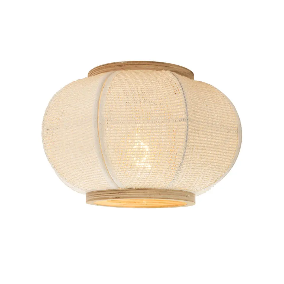 Qazqa plafondlampen rob crème e27