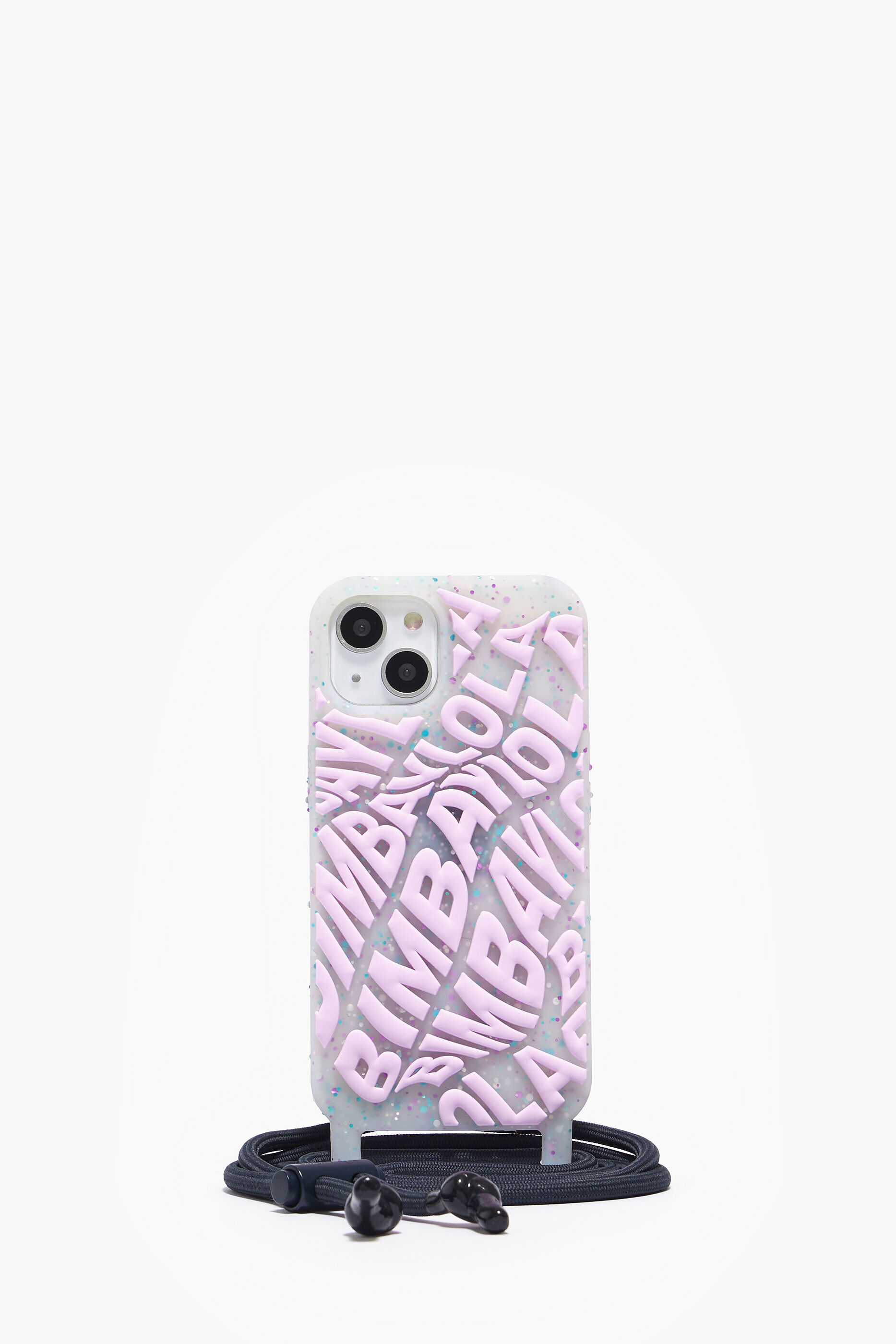 Capa transparente lilás para iPhone 13 com logo