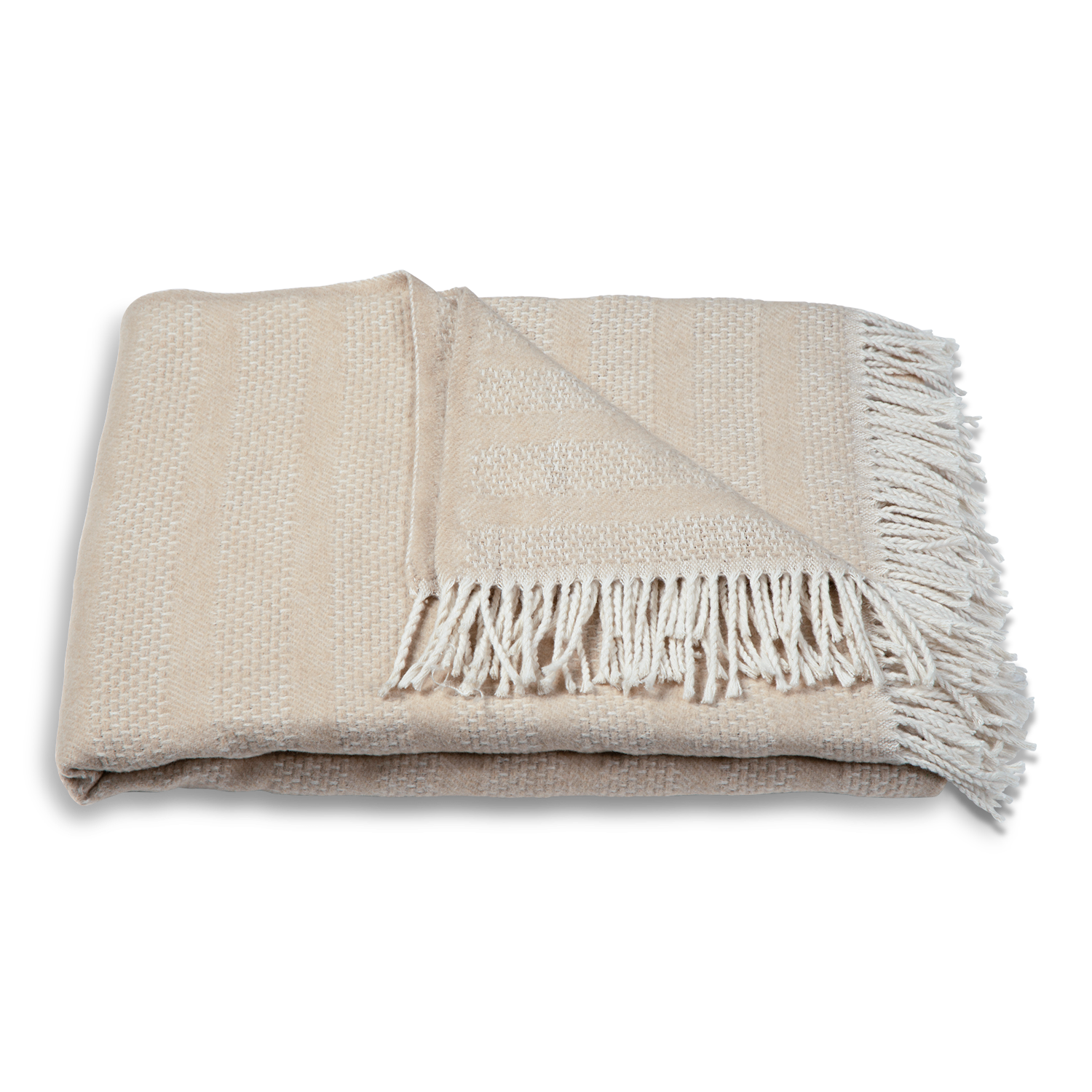 Atmooz Plaid Embrace â 150x200cm â Naturel â Katoenmix â Met Franjes