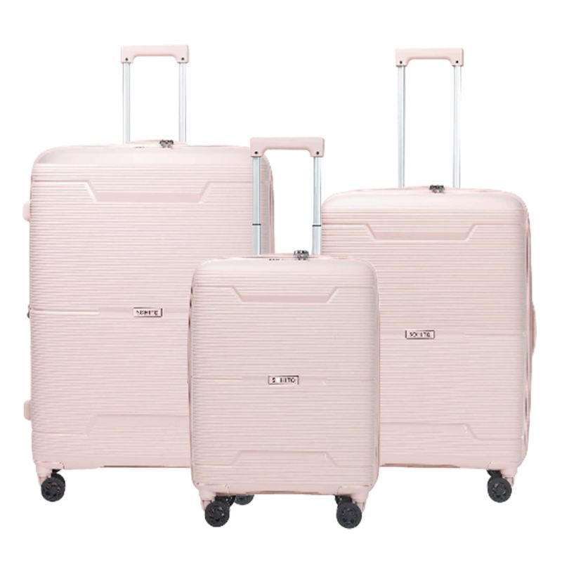 Lot de 3 valises extensibles Haree 55, 67 et 76.5 cm Macaron pink