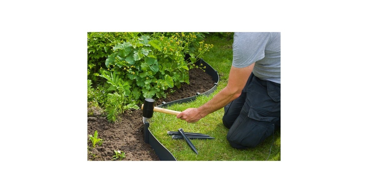 NatureBorderrand van gerecycled polyethyleen begrenzing  (Zwart, 15 cm x 10 m)