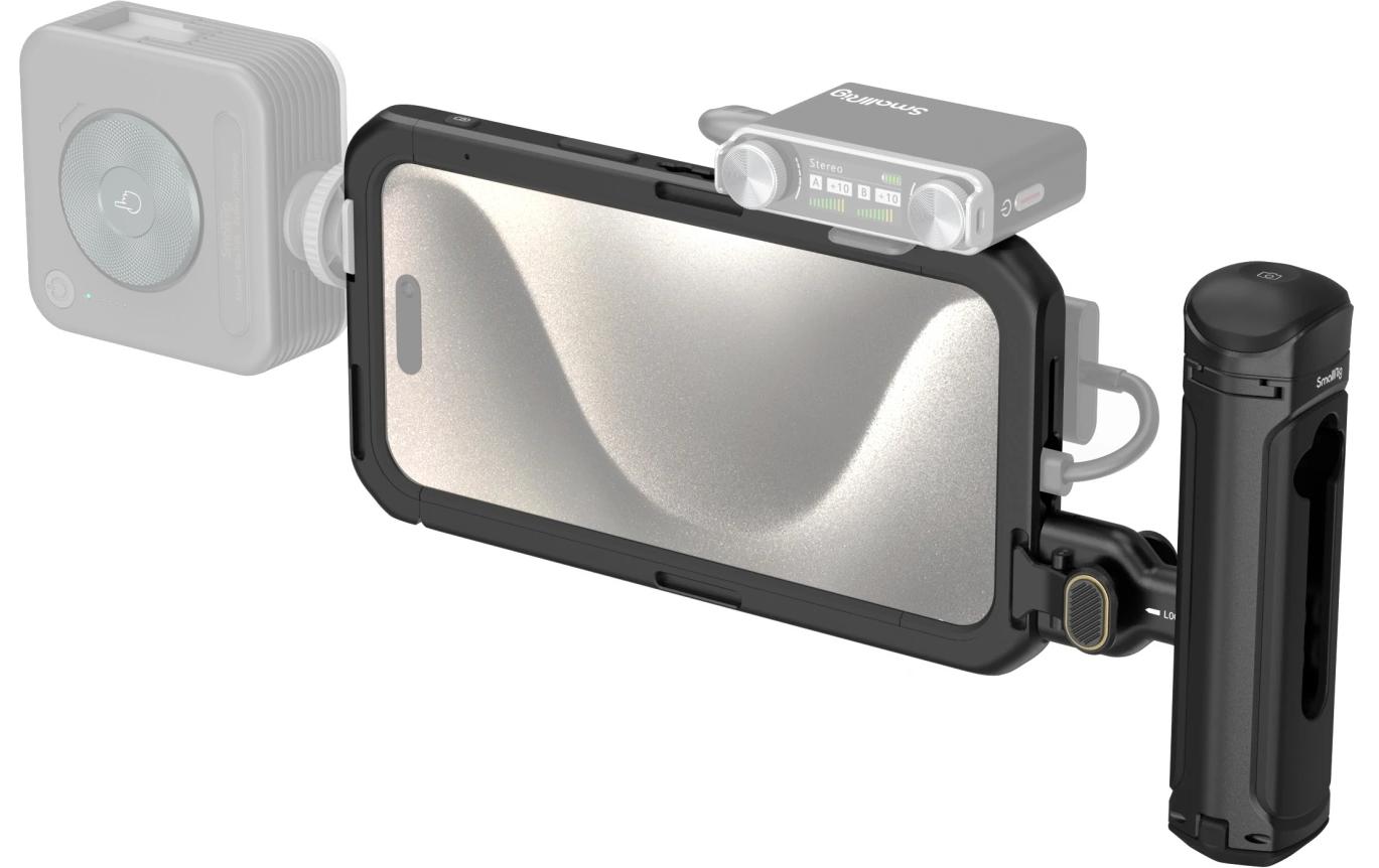 Cage für iPhone 15 Pro Max<br>Single Handheld Mobile Video Kit für iPhone 15 Pro Max