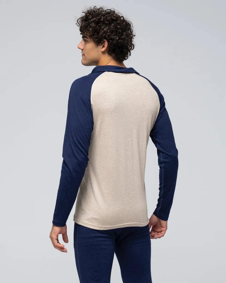 Bula Men's Retro Merino Wool Halfzip Sweater Navy