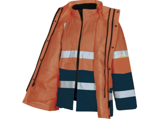 Parka de travail Würth MODYF haute-visibilité 4 en 1 orange/marine