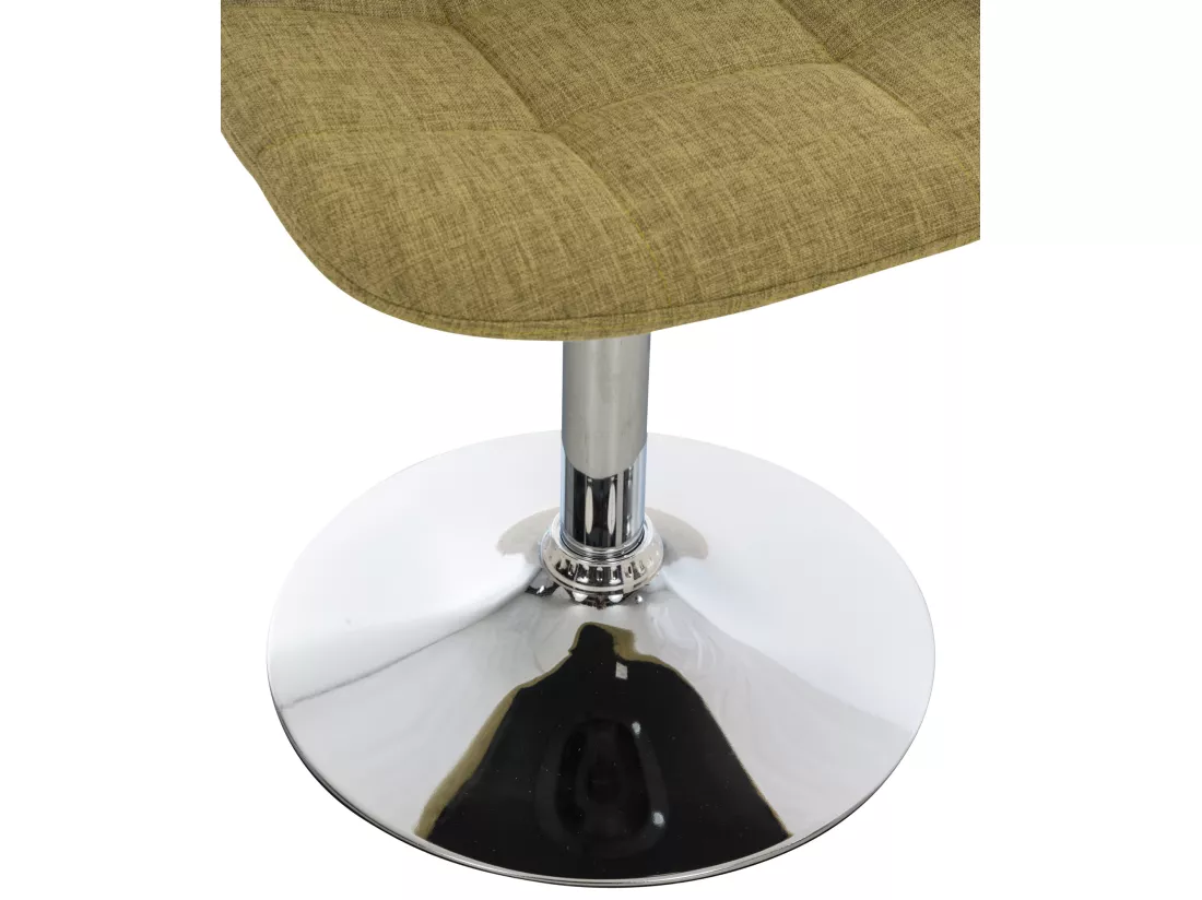 Chaise de bureau - Tissu & Métal chromé - Vert - Emil