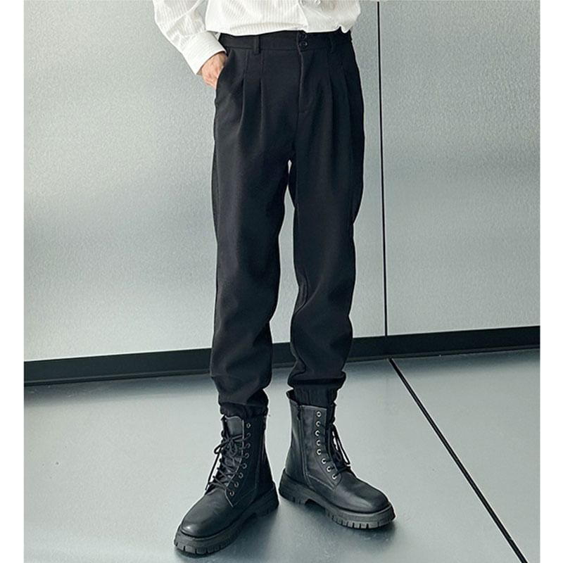 Adotuastic - Hoge taille effen cropped taps toelopende broek