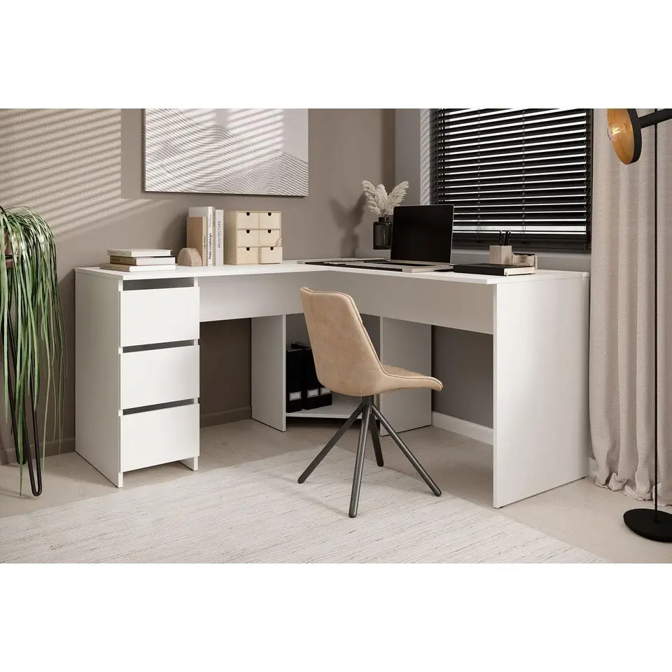 Meubella - Bureau Fuenta - Wit - 142 cm