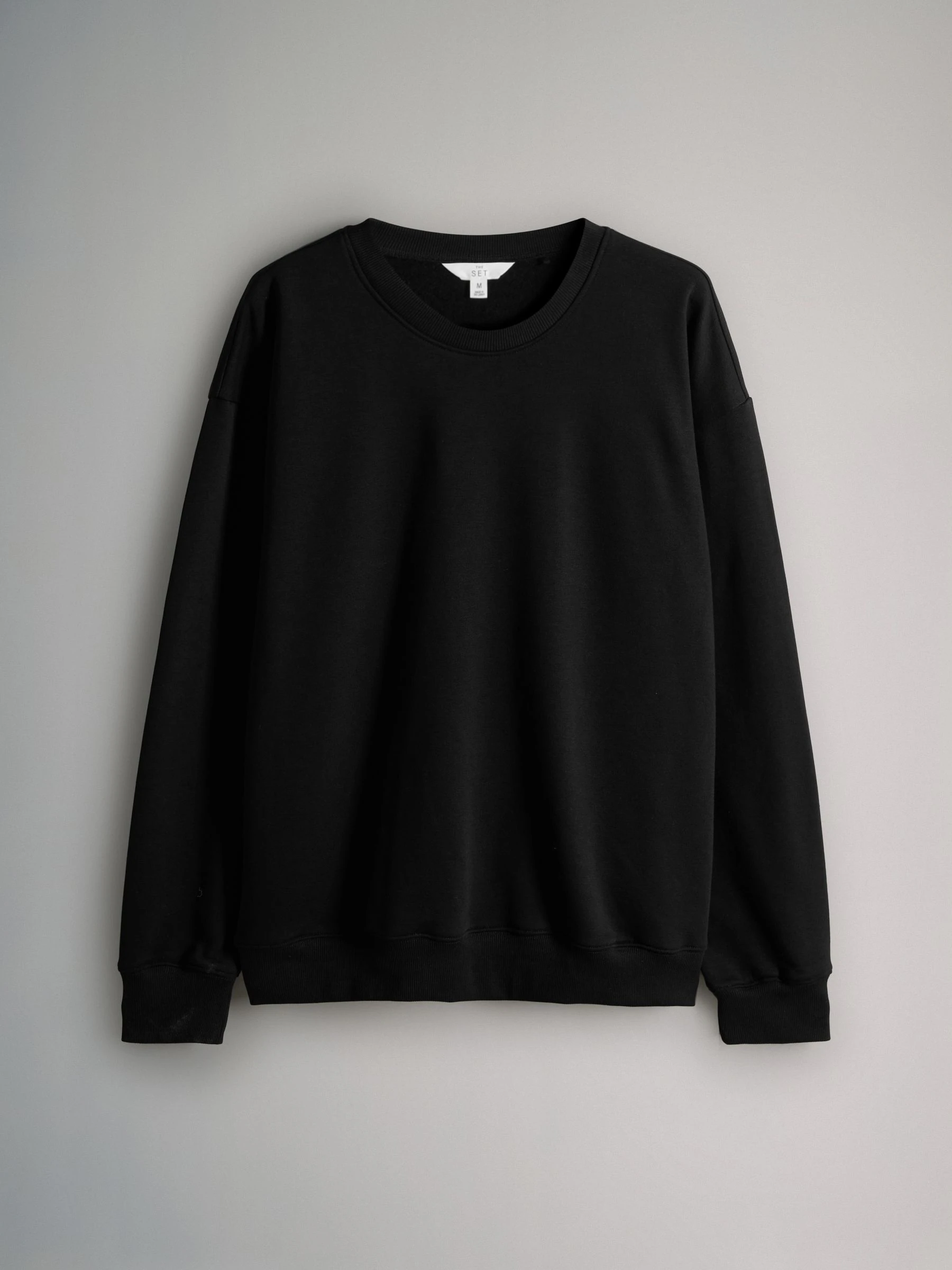 Zwart/bruin/paars/schemerig roze - The Set set van 4 ruimvallende sweatshirts met ronde hals