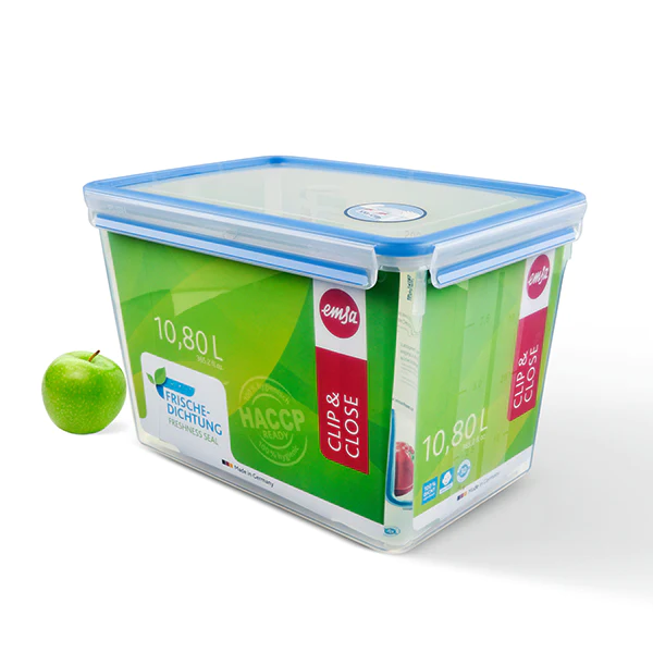 Boîte rectangle Clip & Close bleu 10,8 L Emsa