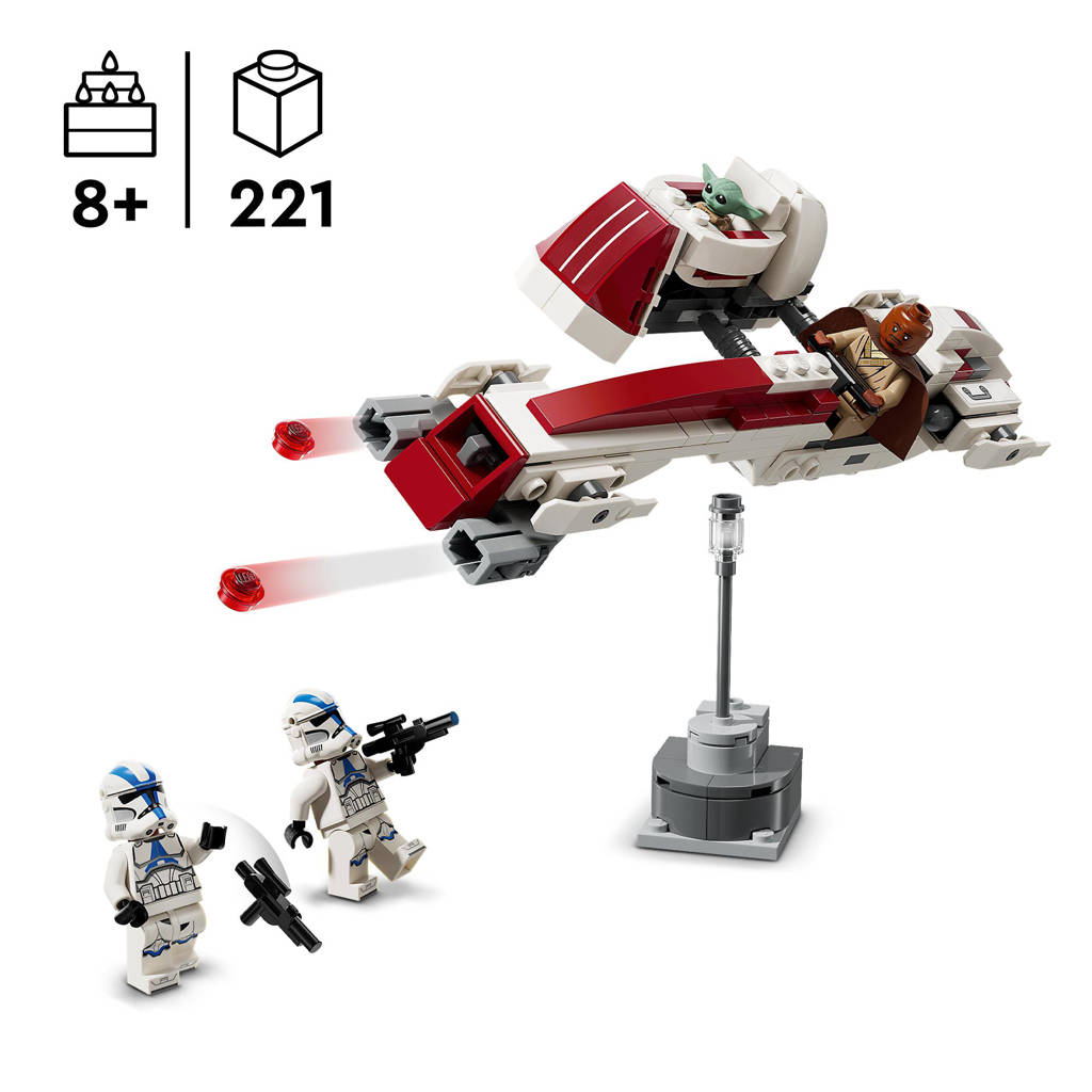 Prachtige speelset met mooie detailsBARC Speeder ontsnapping The Mandalorian Bouwpakket met Baby Yoda 75378