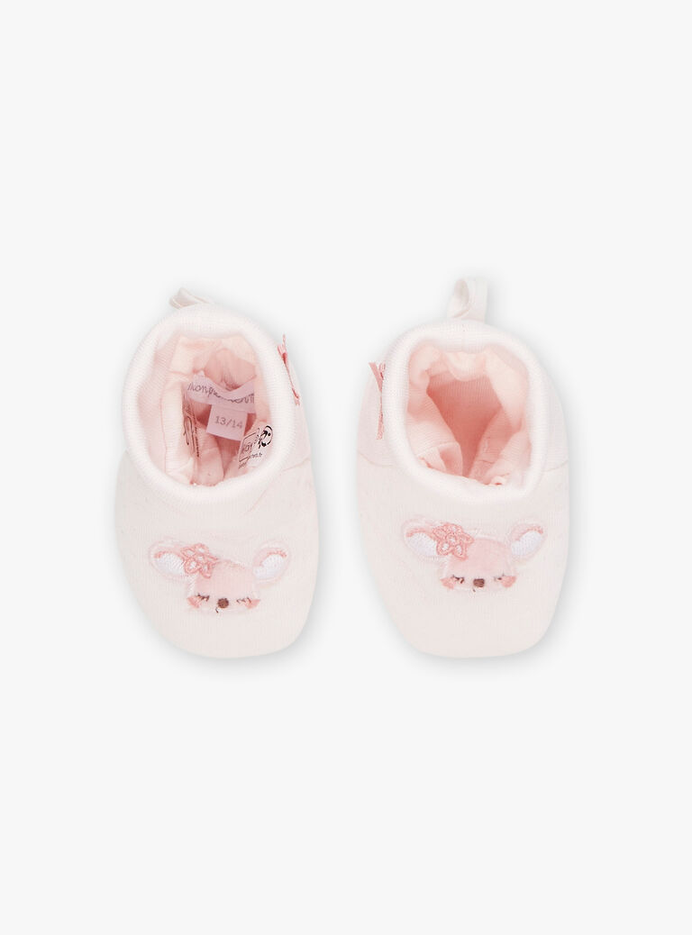 Chaussons de naissance Koala rose clair