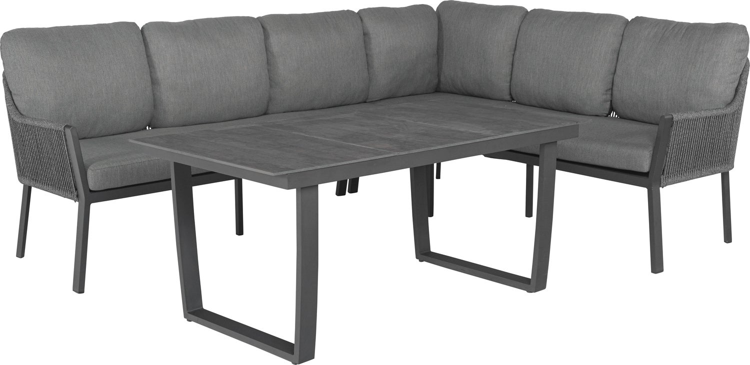 Tierra Outdoor 6-zits diningset Liv aluminium antraciet rechts