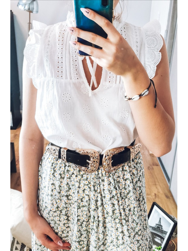 Ceinture noire dorée