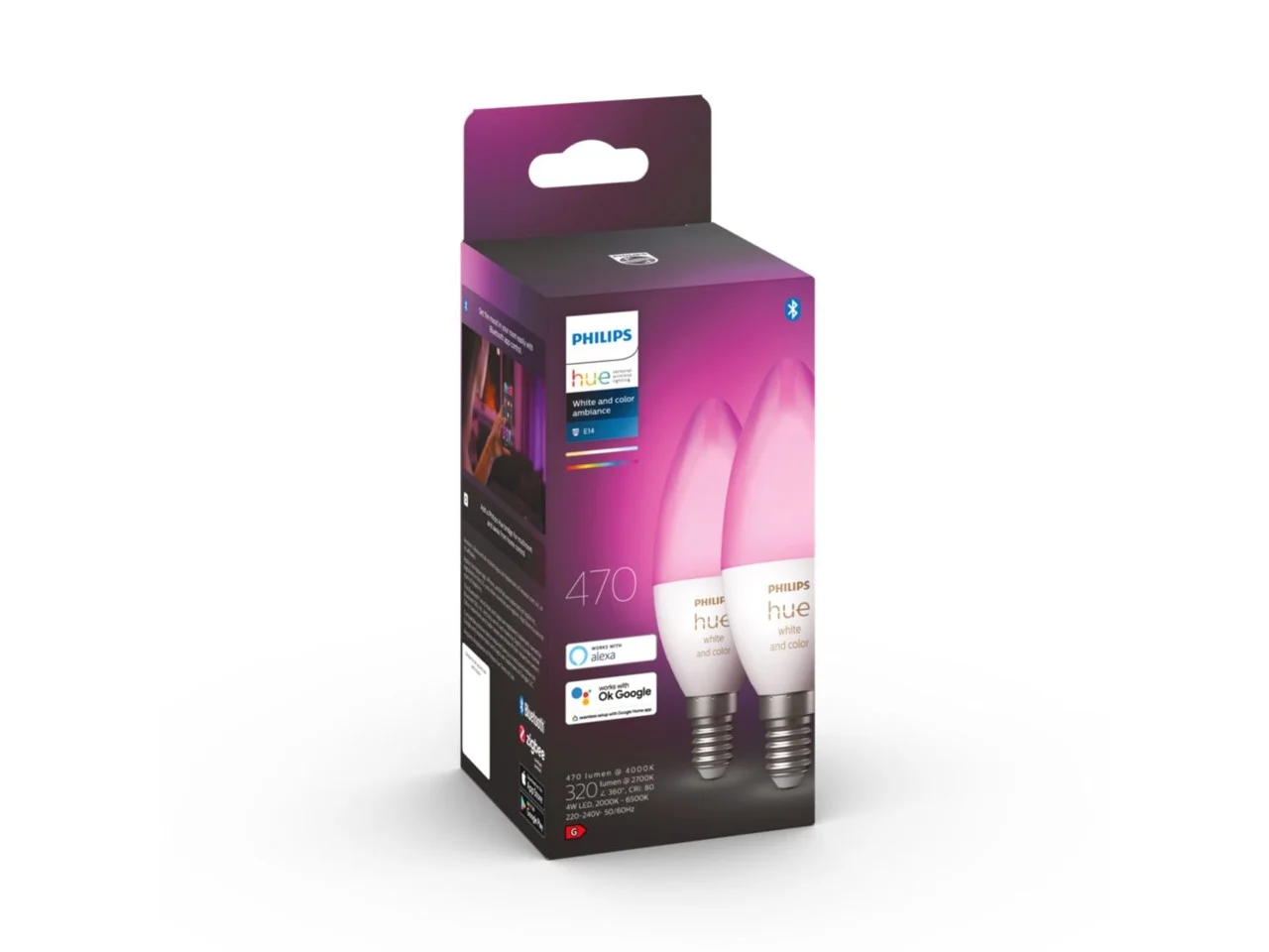 Philips Hue - E14 2-Pack Bulb -White and Color Ambiance