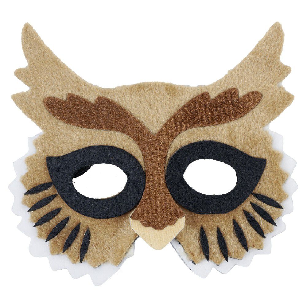 Masque Hibou marron noir et blanc