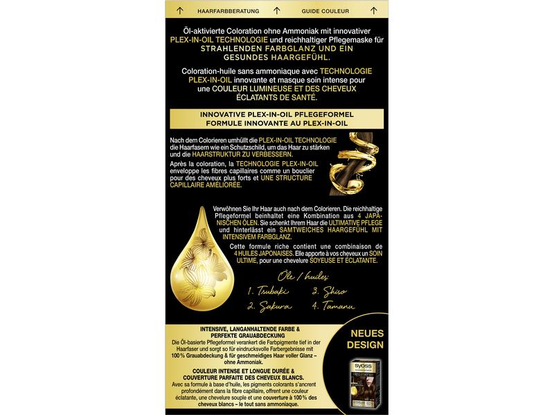 Syoss oleo intense Haarcoloration Oleo Intense 4-18 Mokkabr Permanente Öl-Haarfarbe für tiefere Farbintensität und Haltbarkeit