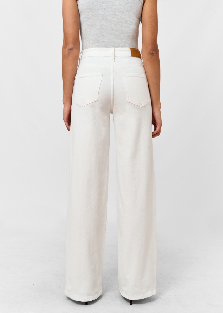 Wide leg stretch jeans ecru