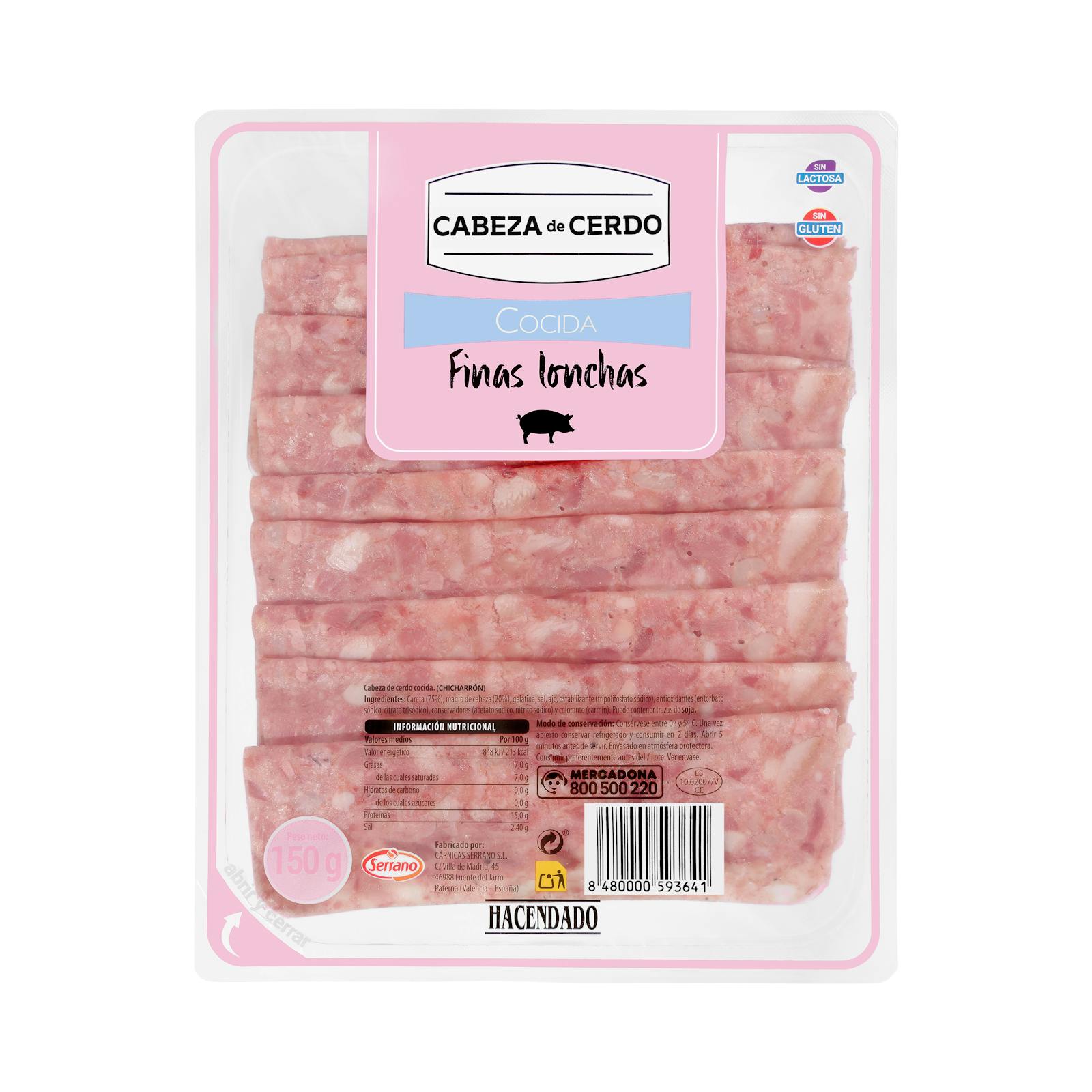 Tête de porc finement tranchée Hacendado