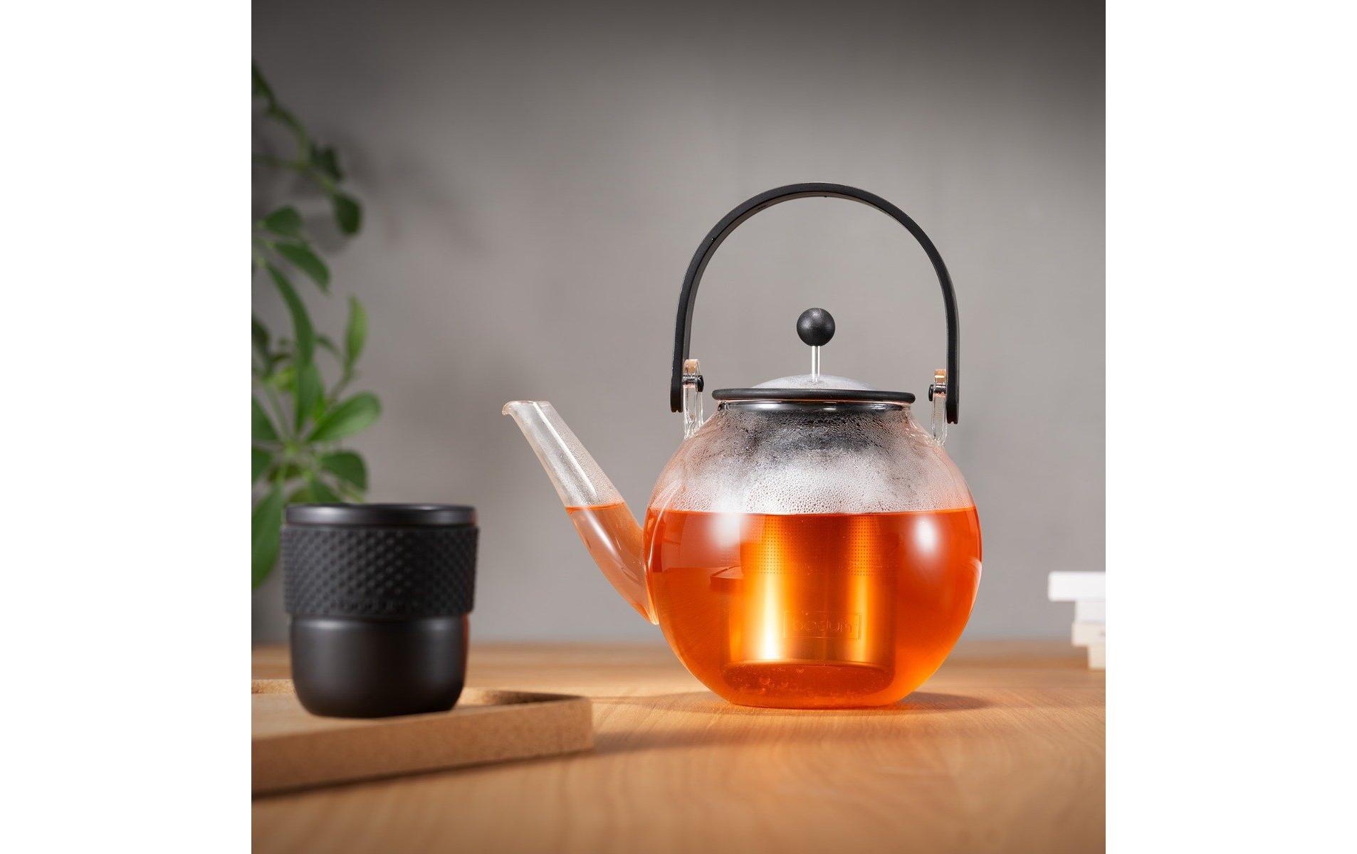 Teebereiter Assam Bambus, 1.5 lTeebereiter mit Edelstahlfilter und Bambus Henkel