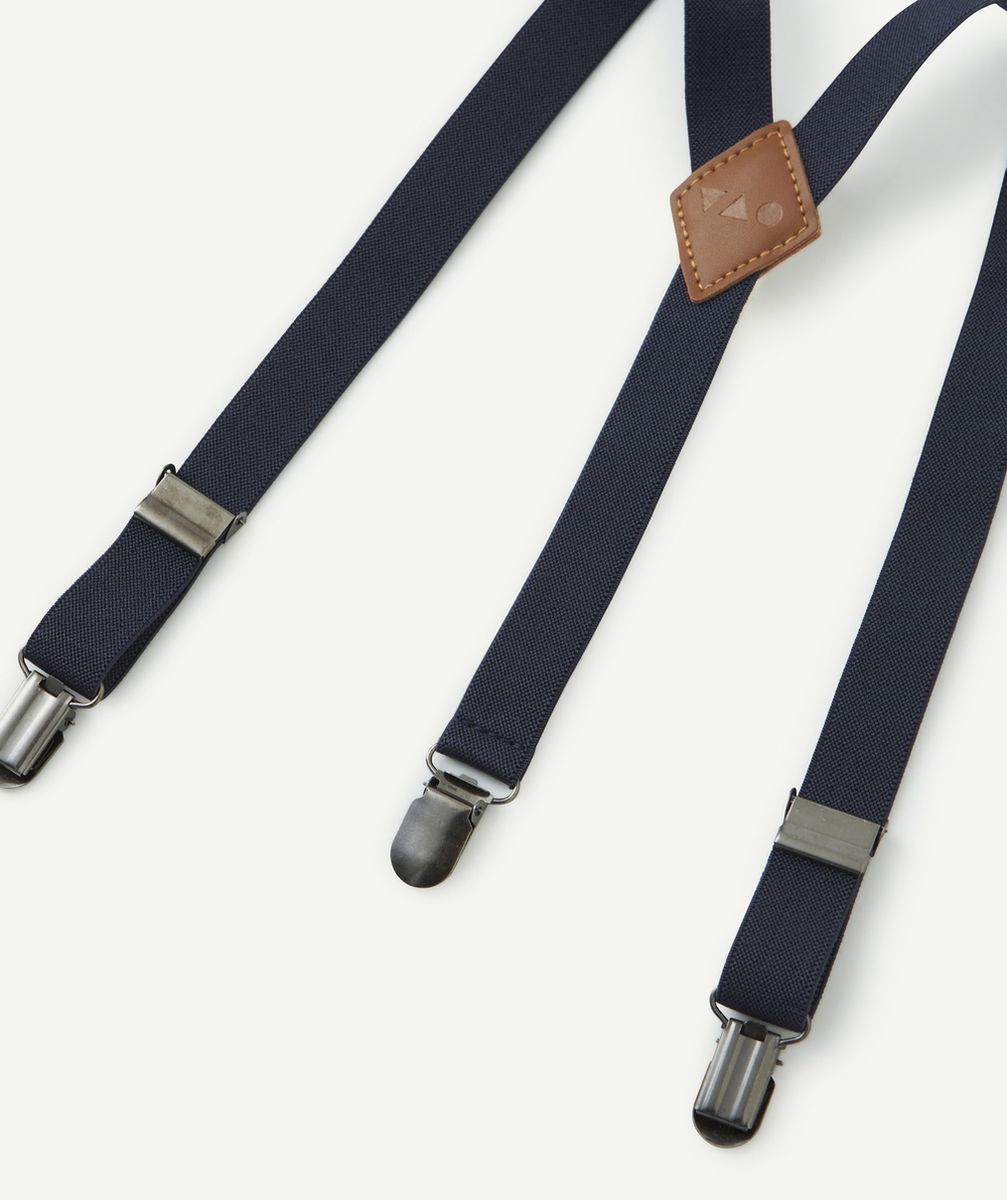 BRETELLES RÉGLABLES GARÇON BLEU MARINE ET MARRON