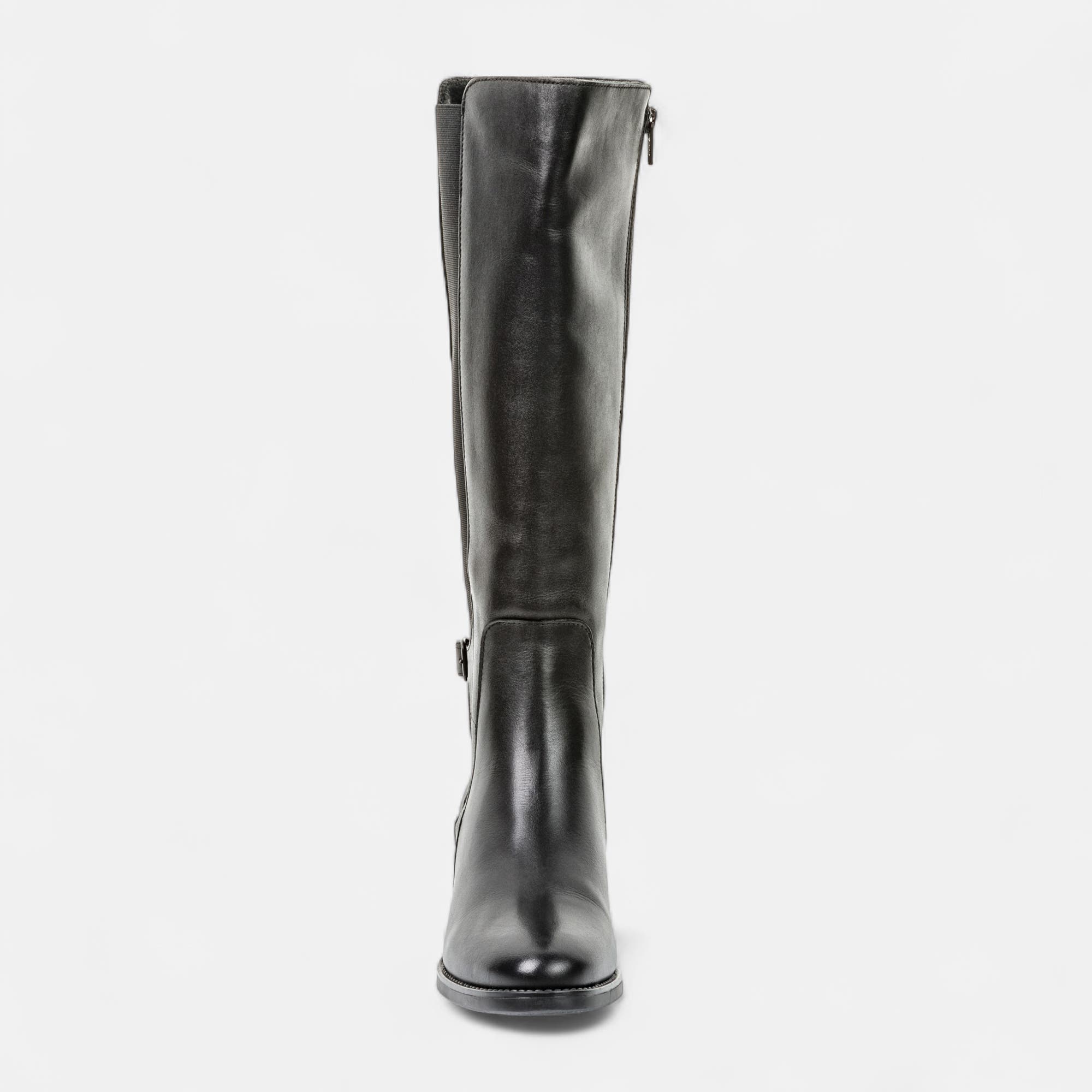 Bottes à talon Femme en cuir noir