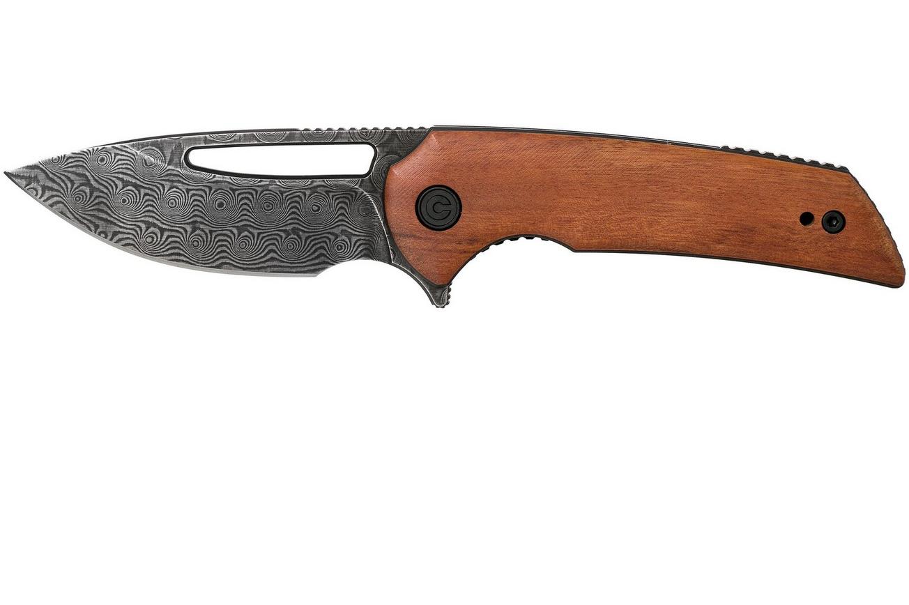 Civivi Odium C2010DS-1 Damascus, Cuibourtia Wood zakmes, Ferrum Forge design
