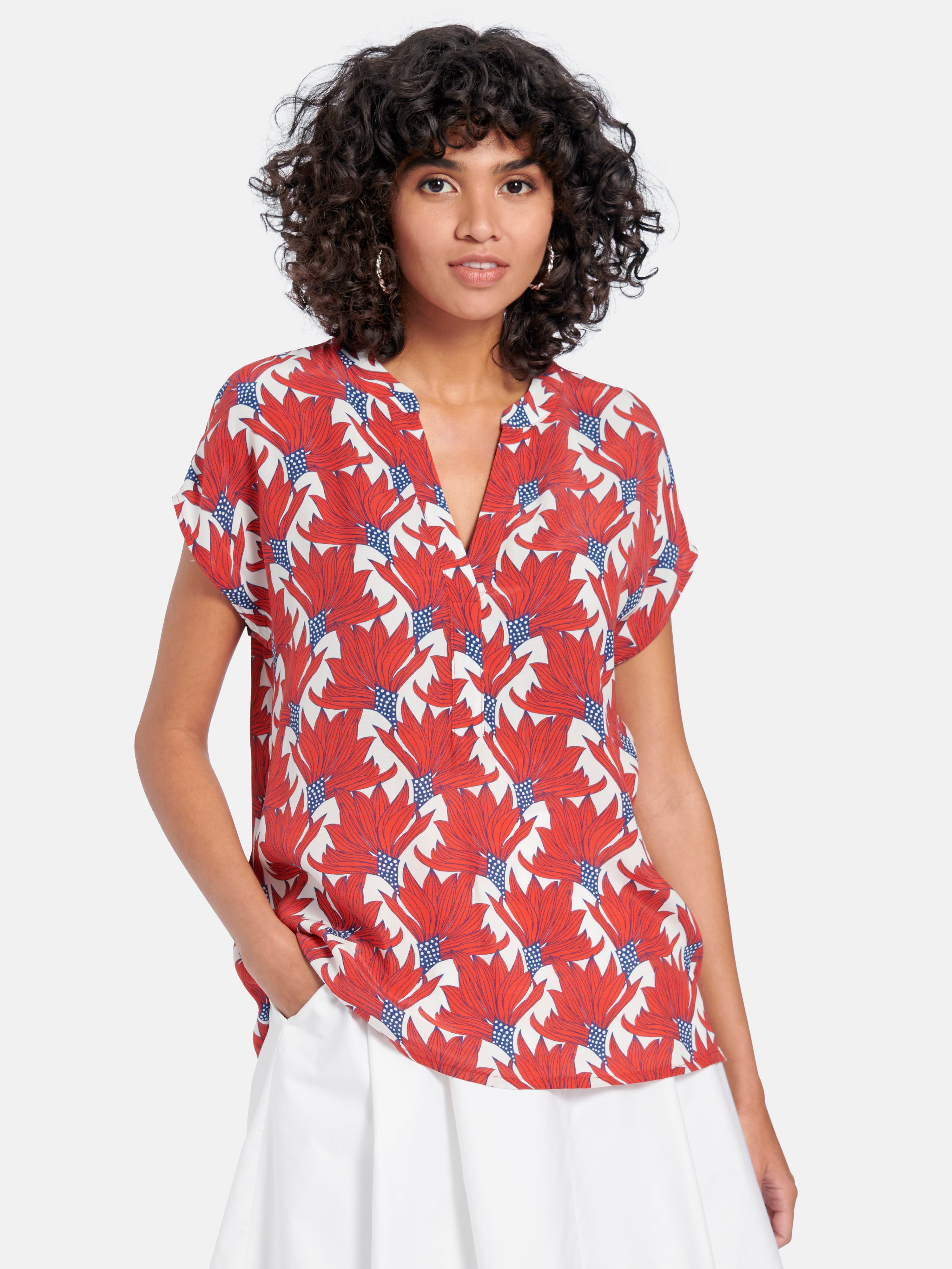 Blusen-Shirt mit überschnittener Schulter