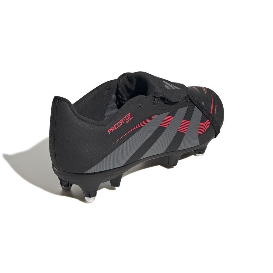 adidas Predator League Fold-over Tongue SG Stealth Victory - Noir/Gris/Lucid Red Enfant