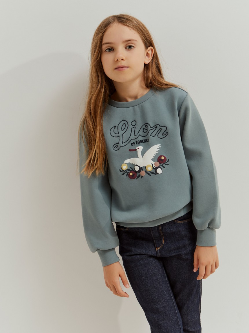 Sweatshirt de algodão com estampado